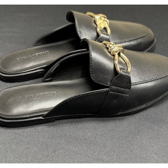NEW Banana Republic Mules Black with Gold-Tone Hardware Women’s Size 6 - Picture 3 of 7